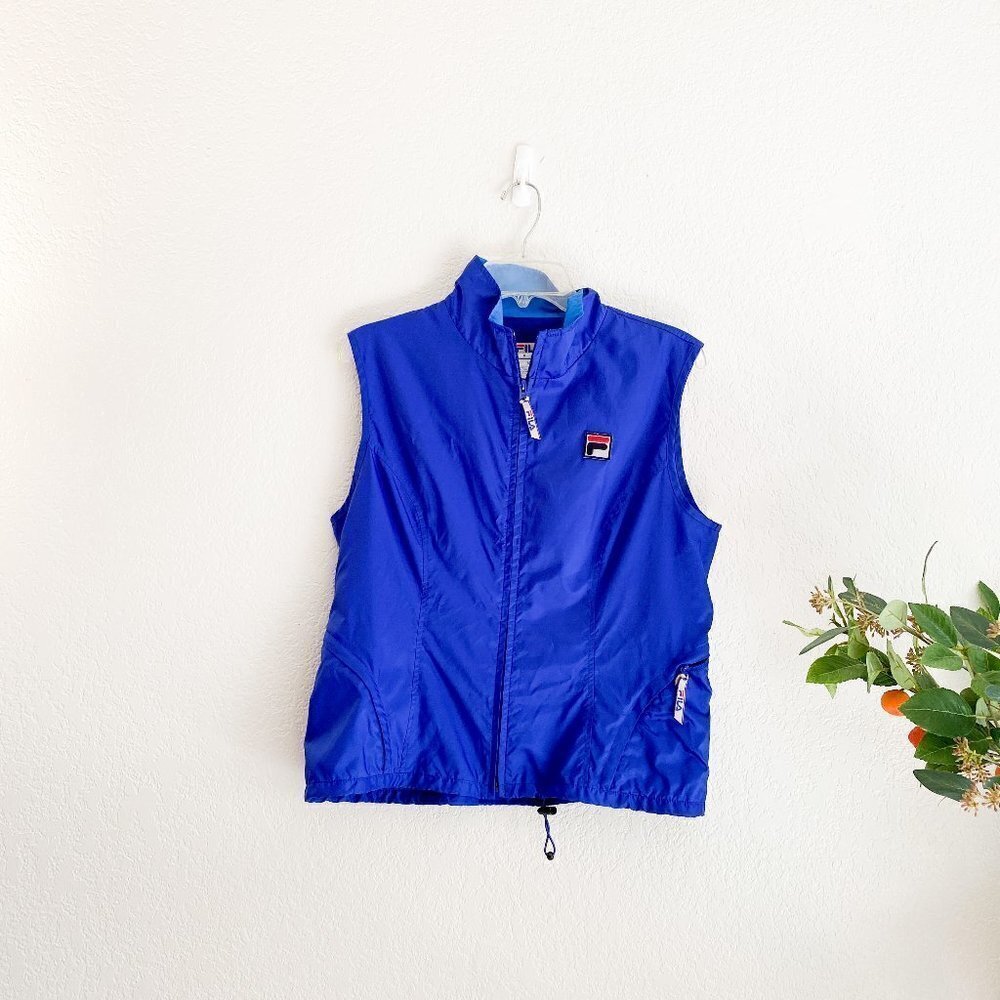 🦋 VINTAGE FILA Skyrunner Royal Blue Windbreaker Zip Up Vest Unisex Retro 90s